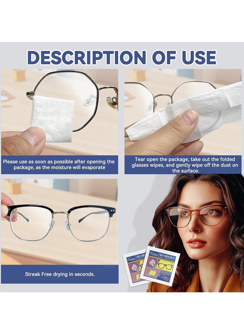 HW 100 Pcs Lens Wipes, Glasses Wipes, Lens Cleaner for Glasses, Camera Lenses, Cell Phone Laptop, Individually Packed Single Use Disposable Cloths in Sachets - Image 5