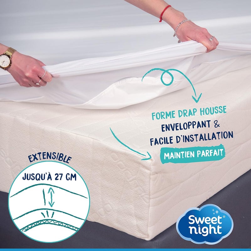 SWEET NIGHT Sweetnight Mattress Protector 80 x 200 cm | Waterproof and Micro Breathable Mattress Protector | Soft and Quiet | Washable at 90 °C - Image 5