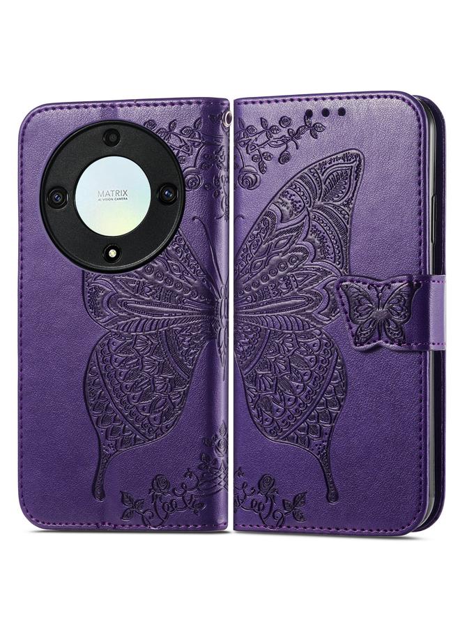 S-TOP Case For Honor X9a Butterfly Love Flower Embossed Leather Phone Case - Image 2