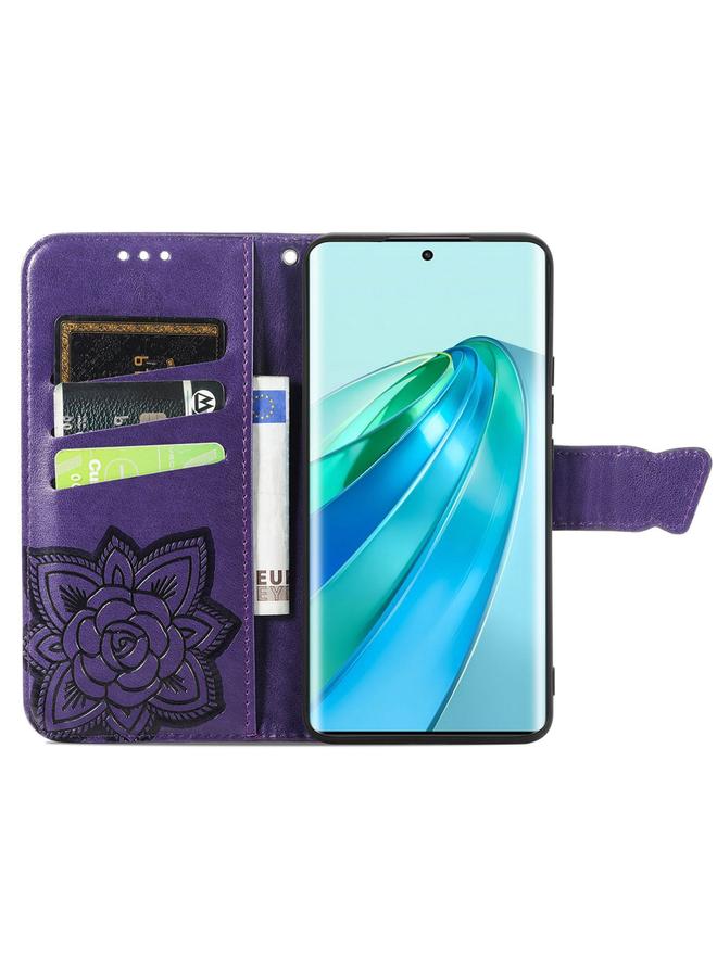 S-TOP Case For Honor X9a Butterfly Love Flower Embossed Leather Phone Case - Image 3