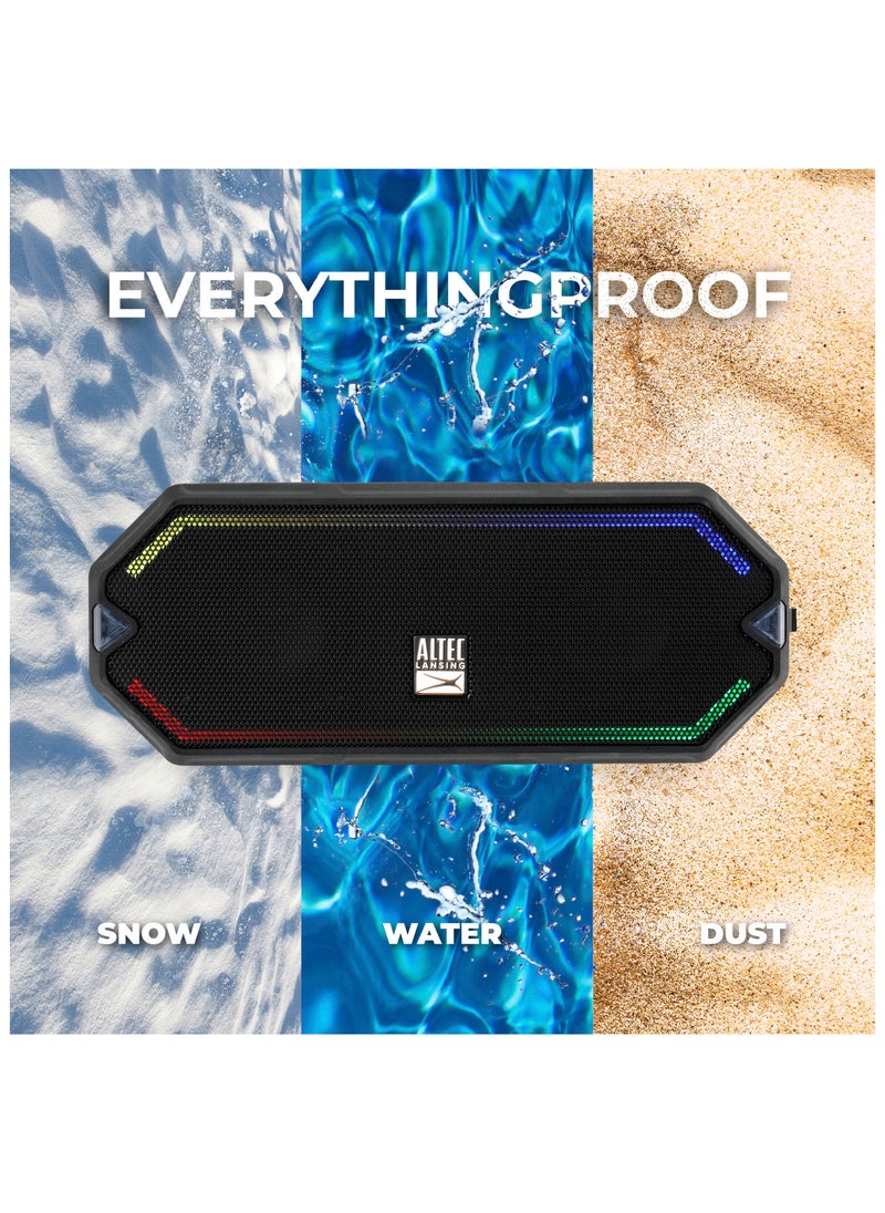 Altec Lansing - HydraBlast Wireless Portable Bluetooth Speaker, IP67 Waterproof for Parties, USB C Rechargeable Outdoor Speakers with Built in Phone Charger and LED Lights, 20 Hour Playtime - Image 1
