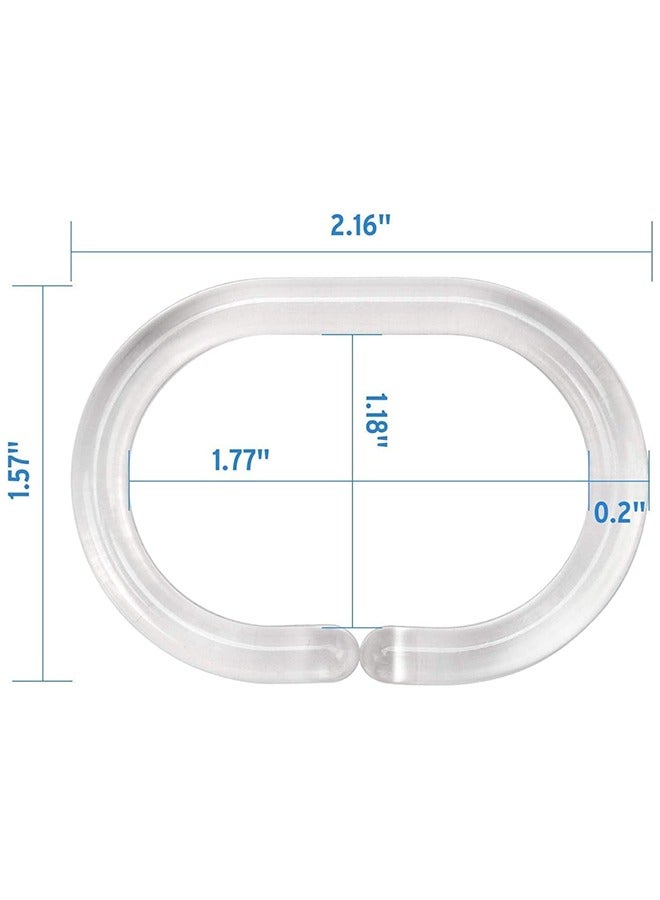 Bukela 24 Pcs Shower Curtain Rings, Shower Curtain Hooks,C Shaped Shower Hooks for Shower Curtain, Clear Shower Curtain Hooks for Bathroom  - Image 5