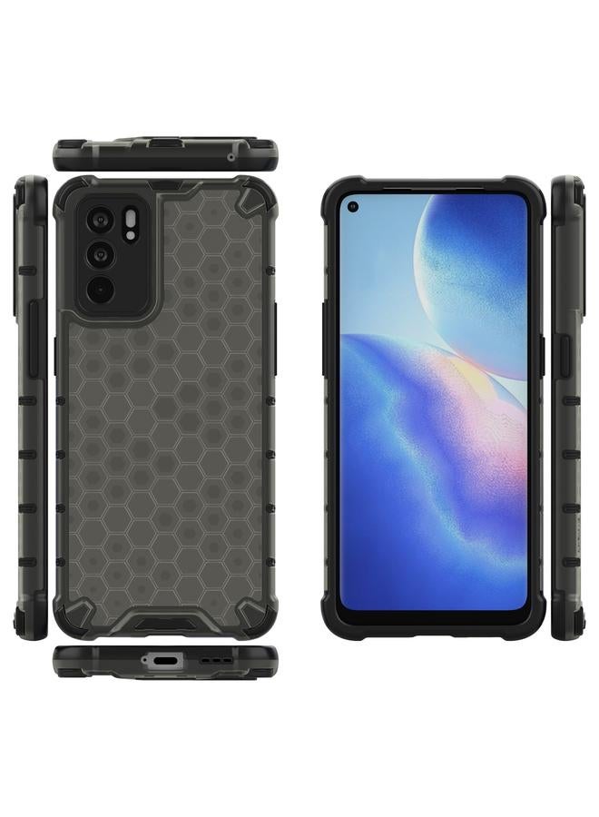 اس-توب جراب لهاتف OPPO Reno6 5G مصنوع من مادة PC Honeycomb المقاومة للصدمات + جراب واقٍ من مادة TPU - Image 3