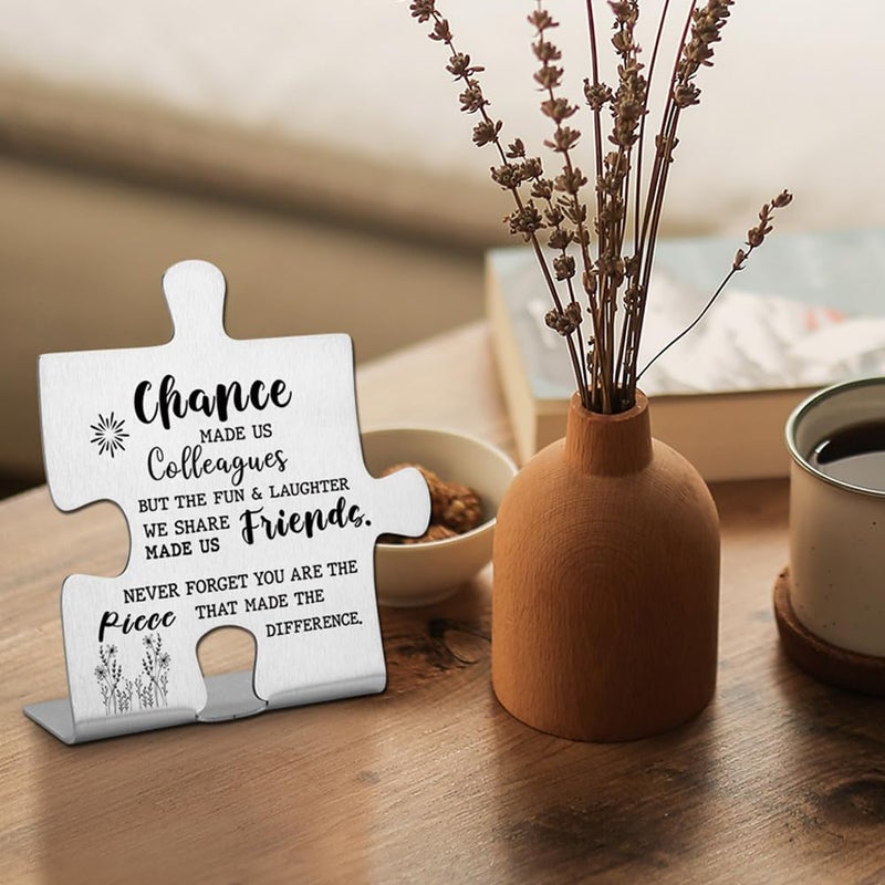 FOKCBOCM Colleague to Friend Gifts for Women Chance Made us Colleagues Keepsake Coworker Leaving Goodbye Gifts Going Away New Job Retirement Gifts for Colleague Friends Home Office Desk Sign Keepsake - Image 5