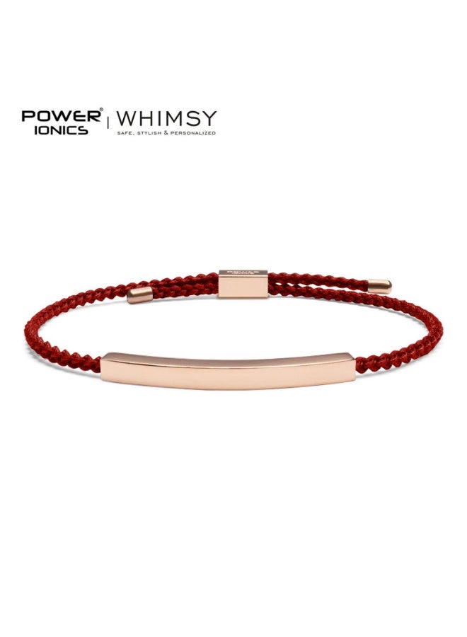 POWER IONICS Pine Luxury Versatile 18K Rose Gold Commemorative Bracelet - For Both Men and Women - Couple's Red String - Image 1