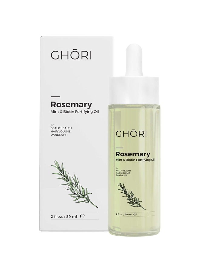 GHORI Rosemary, Mint & Biotin Fortifying Oil – 59ml – Natural Hair Growth Treatment for Thicker, Healthier Hair & Scalp Nourishment - Image 1