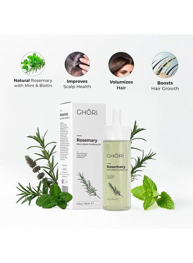 GHORI Rosemary, Mint & Biotin Fortifying Oil – 59ml – Natural Hair Growth Treatment for Thicker, Healthier Hair & Scalp Nourishment - Image 5