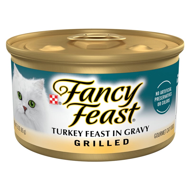 Fancy Feast Purina Fancy Feast Grilled Wet Cat Food Turkey Feast in Wet Cat Food Gravy - (Pack of 24) 3 oz. Cans - Image 1