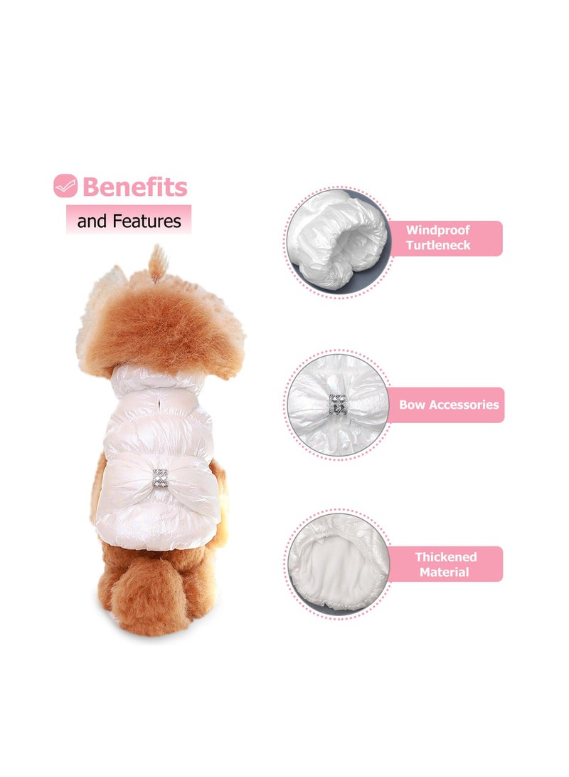 SYOSI Dog Coat, Warm Dog Winter Coat, Pink Dog Clothes, Winter Dog Coats for Small Dogs, Windproof Padded Cold Weather Outfits, Dog Cold Weather Coats, for Small Medium Dogs Cats (M/2.5kg-3.5kg)  - Image 3