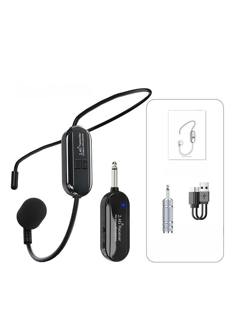 Mike Music 2.4G Wireless Headset Microphone with 6.5mm –3.5mm Noise Reduction, 50M Range, Lightweight, Rechargeable for Teaching & Training - Image 1