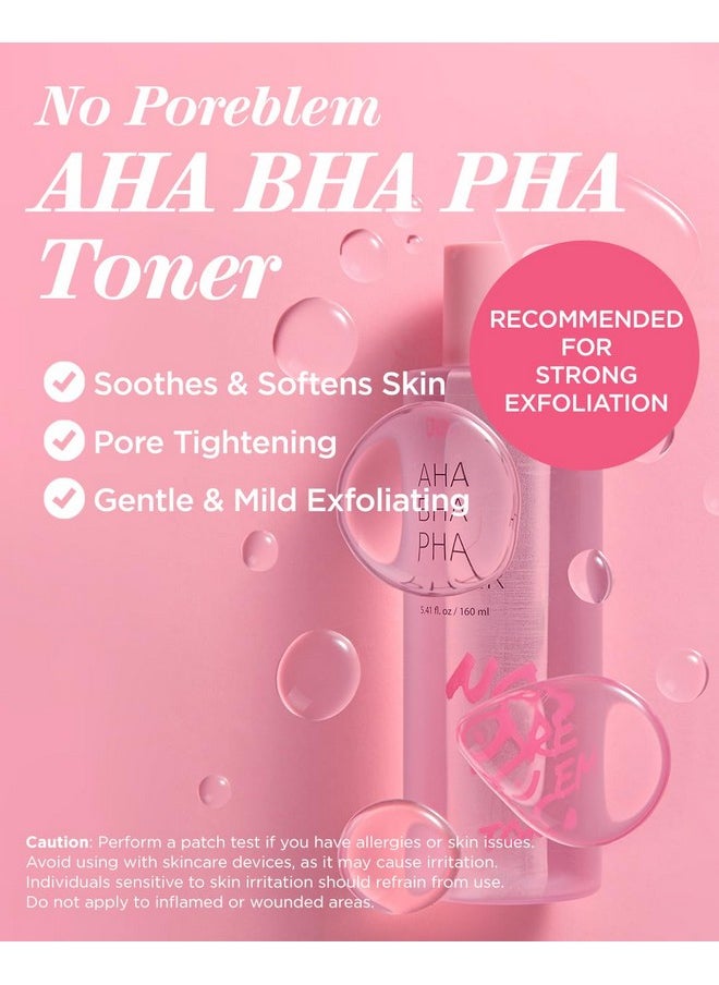 Touch in Sol No Poreblem Aha Bha Pha Toner - Glycolic & Salicylic Acid Liquid Exfoliator - Makeup Prep & Pore Cleanser - Exfoliate, Soothe & Refresh Skin For Brighter Complexion  - Image 1