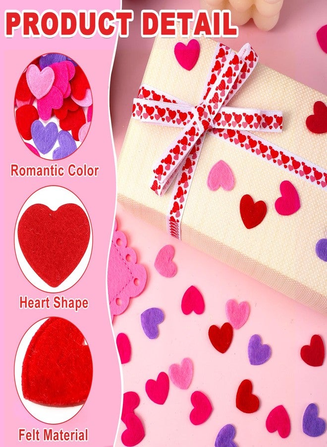 MARFOREVER 500pcs Heart Confetti, Valentine's Day Heart Decal Set Red, Pink, Rose Red, Purple Felt Sprinkles for Valentine's Day Table Decorations - Image 4