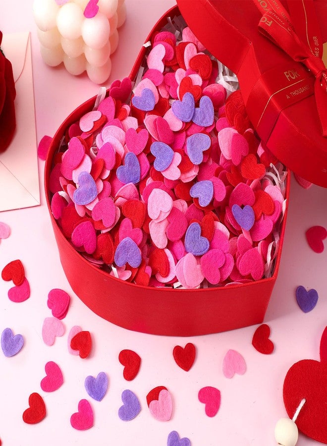 MARFOREVER 500pcs Heart Confetti, Valentine's Day Heart Decal Set Red, Pink, Rose Red, Purple Felt Sprinkles for Valentine's Day Table Decorations - Image 3