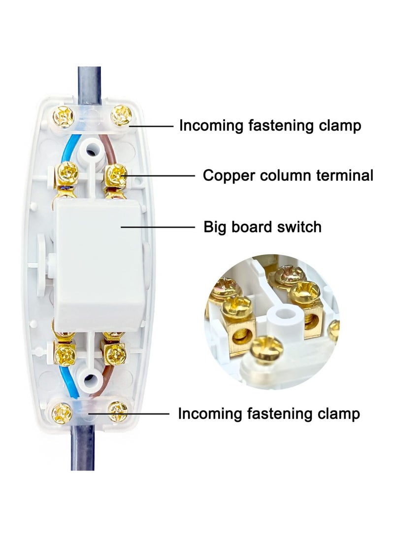 SYOSI - Inline Cord Switch, Rated 6A Lamp Cord Rocker Switch,for Lamp Inline On Off Switch for Small Appliance or Bedroom Table Lamp Desk 4 Pcs - Image 1