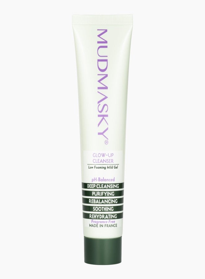MUDMASKY Glow Up Cleanser 2.0 OZ - pH-balanced - plant-based cleanser, made in France, Gentle on skin, tough on impurities. Low-foaming gel cleanser without SLS and harsh chemicals. Sensitive skin. - Image 1