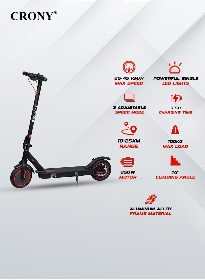 Crony M365 App E-Scooter For Kids/Teen, 250w Brushless Motor, 45km/h High-Speed Urban Commuter , 36v Battery Electric Scooter For Adults, Rear Disc Brake, App-Controlled Smart Scooter With Led Headlights, Portable Lightweight Aluminum Frame, Off-Road Capable, Bluetooth Connectivity, Travel-Ready Design,Black - Image 4