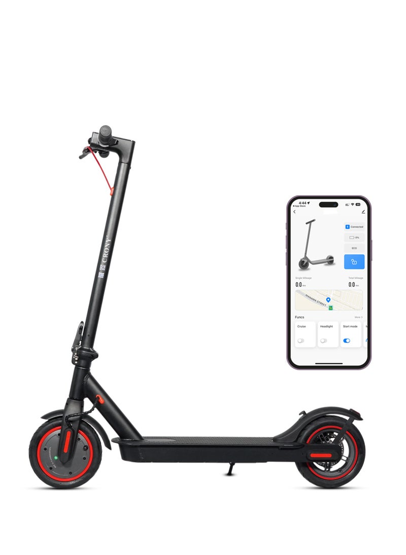 Crony M365 App E-Scooter For Kids/Teen, 250w Brushless Motor, 45km/h High-Speed Urban Commuter , 36v Battery Electric Scooter For Adults, Rear Disc Brake, App-Controlled Smart Scooter With Led Headlights, Portable Lightweight Aluminum Frame, Off-Road Capable, Bluetooth Connectivity, Travel-Ready Design,Black - Image 1