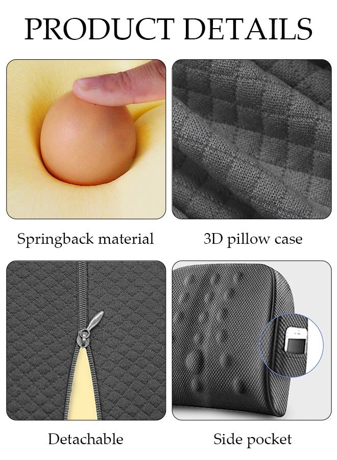 DUNISO Adjustable Lumbar Support Pillow Improve Lower Back PainRelief and Sitting Posture Adjustable Slider Ergonomic Memory Foam Back Cushion for Long Sitting for Office Chair Car Plane - Image 5