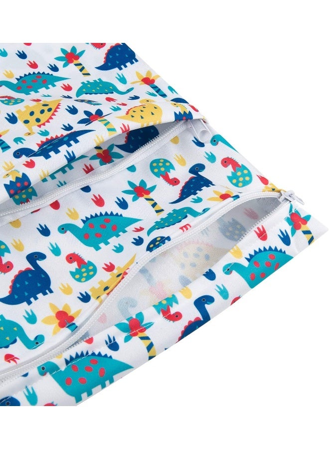 ALVABABY 2pcs Cloth Diaper Wet/Dry Bags|Waterproof Reusable with Two Zippered Pockets|Travel, Beach, Pool, Daycare, Soiled Baby Items,Yogaï¼ŒGym Bag or Wet Cloth Bag - Image 4