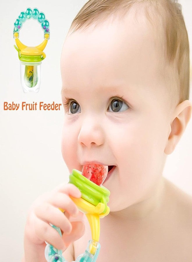 Chopchi Silicone Fruit Rattle Pacifier 1 Pcs,1 pcs Spoon Feeder Bottle and 1 Pcs Finger Brush for Infant Baby 6 Month Above (3 Piece Combo Set-Pink) - Image 4