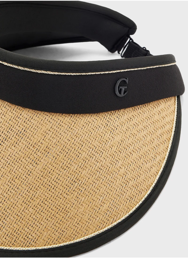 ايلا Contrast Band Straw Visor Hat