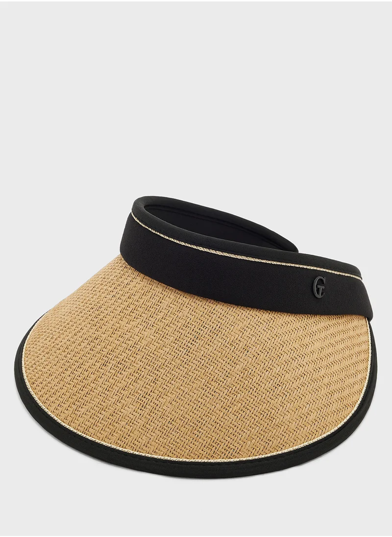 ايلا Contrast Band Straw Visor Hat