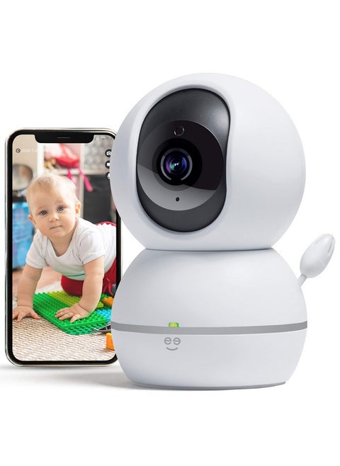 Smart Home Pet And Baby Monitor With Camera 1080P Wireless Wifi Camera With Motion And Sound Alert (White)