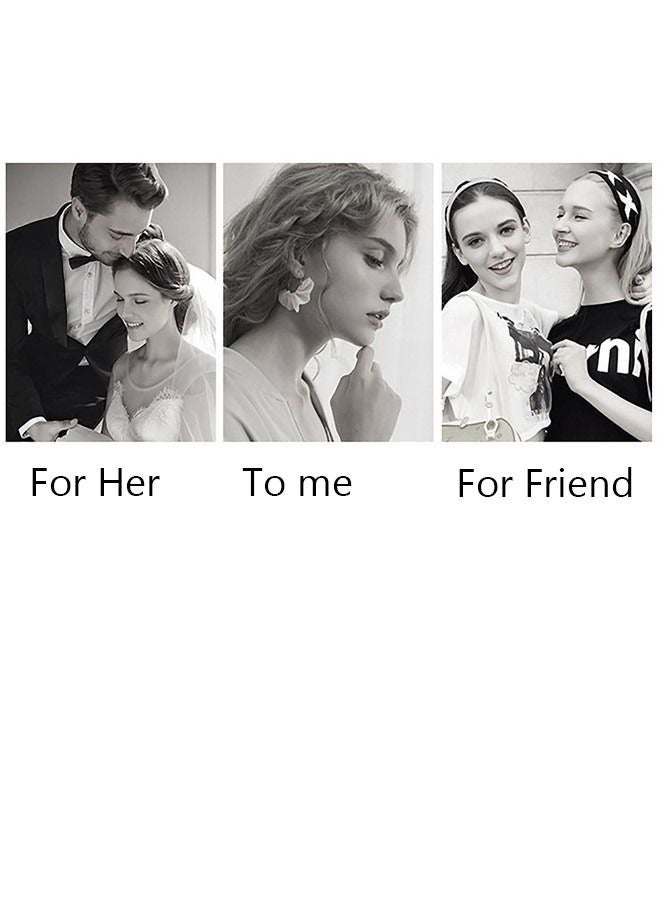 DUNISO 2Piece Bride Jewelry Set With Necklace and Earring Crystal Bridal Wedding Jewelry Set Bridesmaid Party Choker Necklace Drop Dangle Earrings Sets for Women and Girls - Image 4