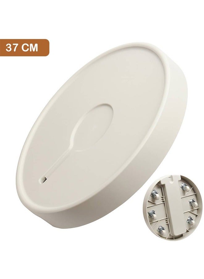 تايمي حامل زهور للمزارعين بدرج تصريف المياه وعجلة دوارة 360 درجة حركة مريحة وسلسة في الأماكن المغلقة والخارجية باللون الابيض مقاس 37 سم - Image 1