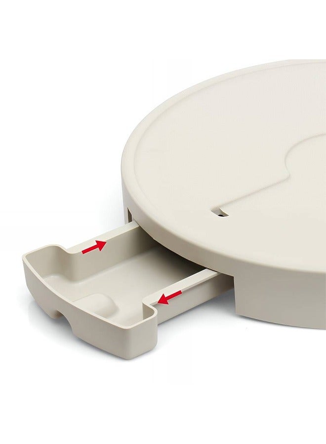 تايمي حامل زهور للمزارعين بدرج تصريف المياه وعجلة دوارة 360 درجة حركة مريحة وسلسة في الأماكن المغلقة والخارجية باللون الابيض مقاس 37 سم - Image 2