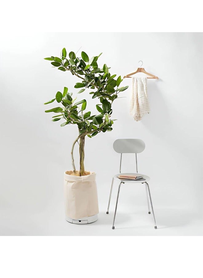 تايمي حامل زهور للمزارعين بدرج تصريف المياه وعجلة دوارة 360 درجة حركة مريحة وسلسة في الأماكن المغلقة والخارجية باللون الابيض مقاس 37 سم - Image 4