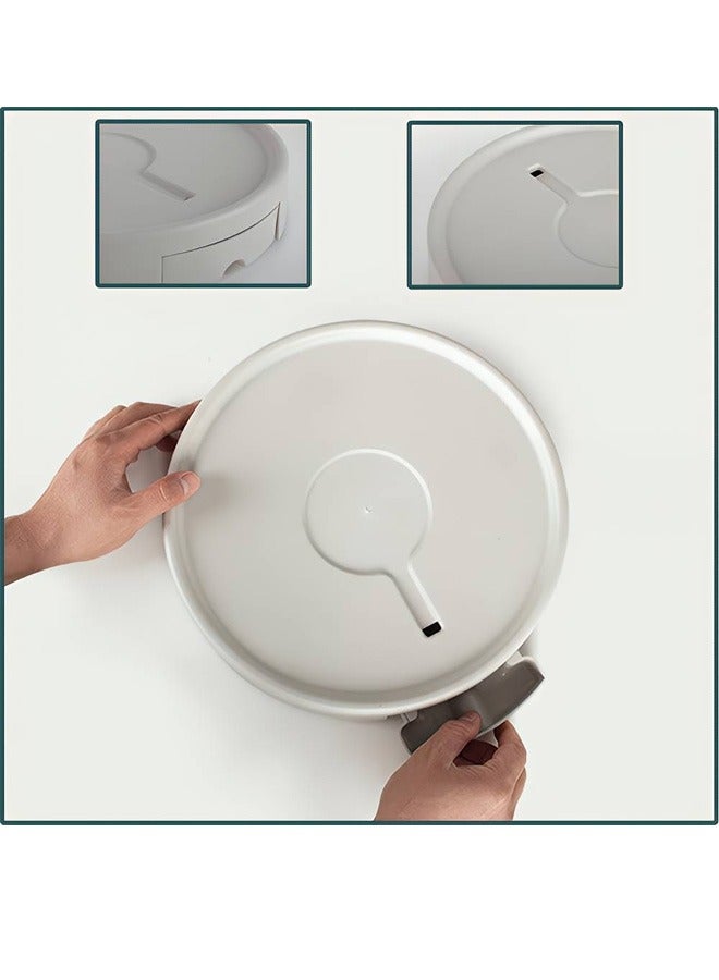 تايمي حامل زهور للمزارعين بدرج تصريف المياه وعجلة دوارة 360 درجة حركة مريحة وسلسة في الأماكن المغلقة والخارجية باللون الابيض مقاس 37 سم - Image 5