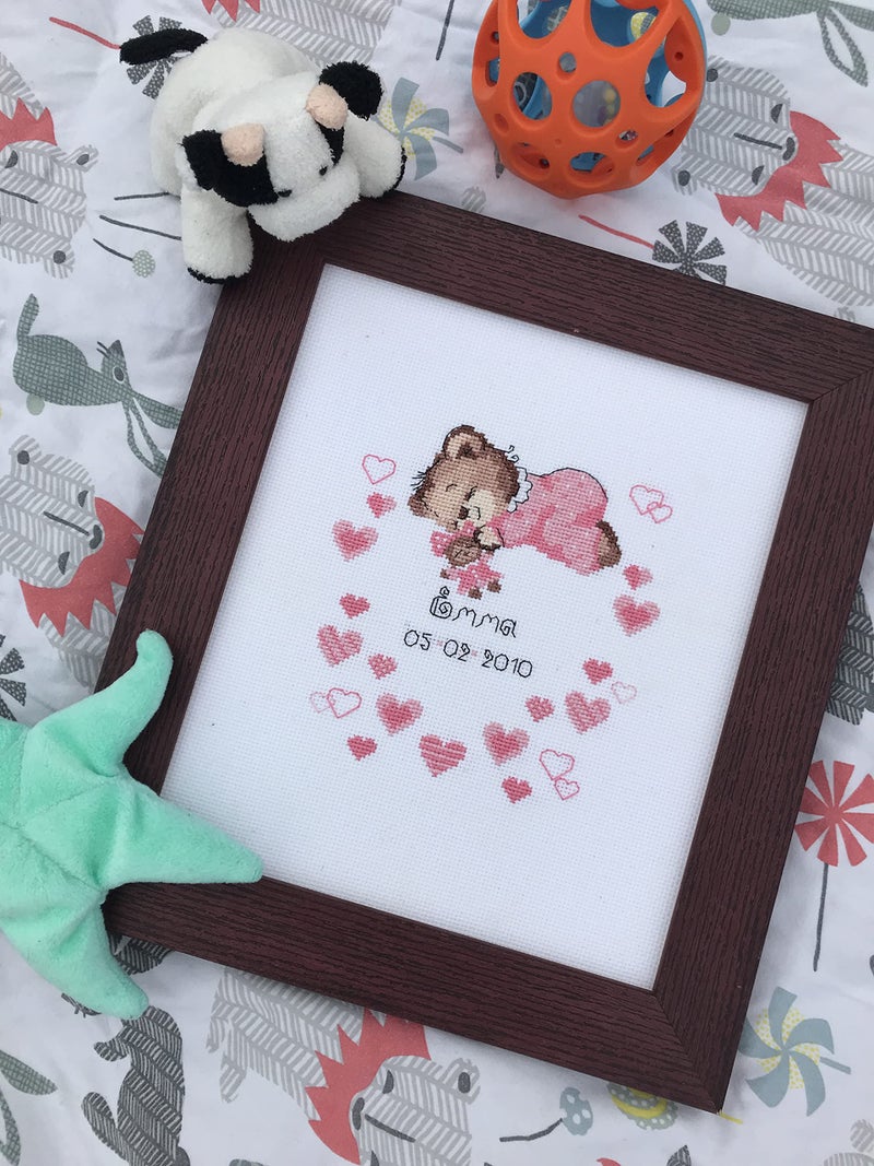 RIOLIS - Girls Birth Announcement 1123, Cross Stitch Kits 7"X9.5", Cross Stitch Kits for Beginners & Advanced, Crossstitching Kits Adult, Counted Stitching Kits, Embroidery Kit - Image 3