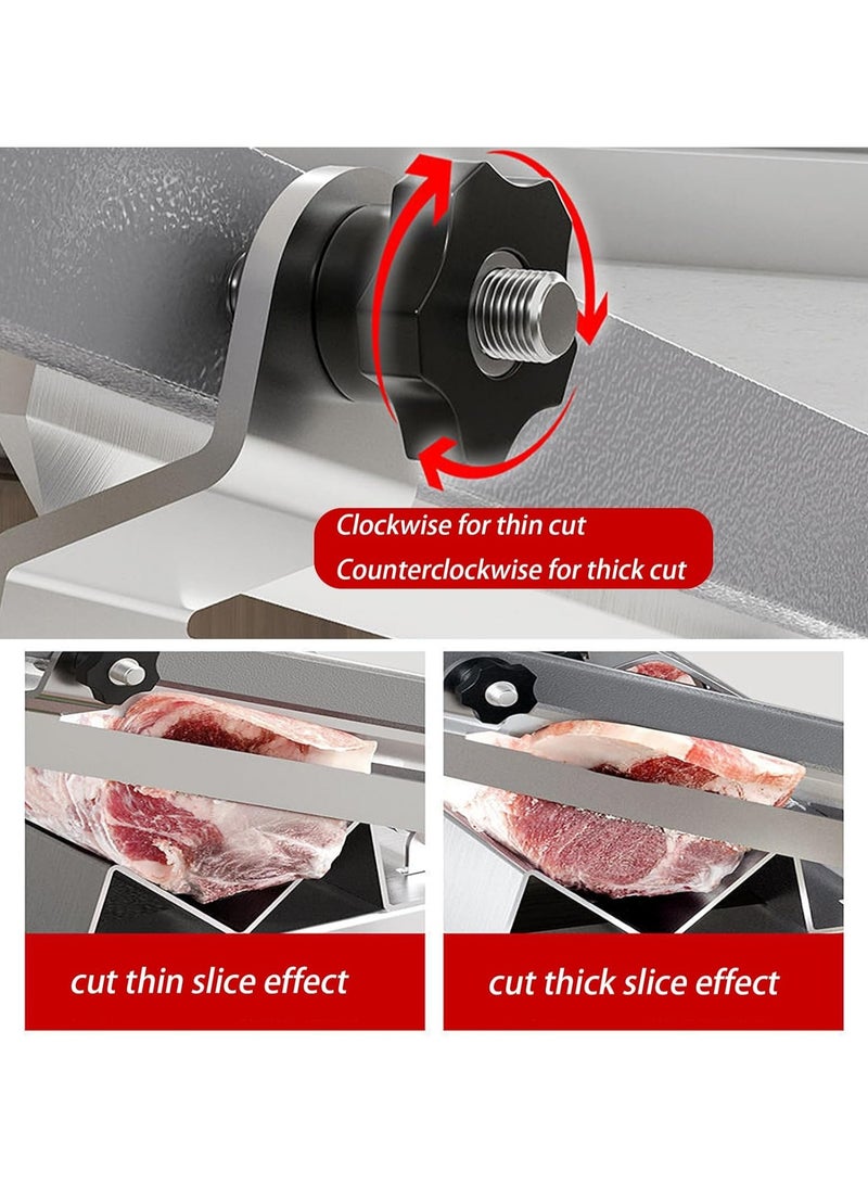 Manual Frozen Meat Slicer Stainless Steel, Adjustable Thickness, Use for Beef Mutton Ham Food Cutter Machine