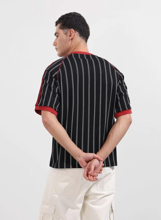 شركة المرآب الهندية Men Relaxed Fit Printed Crew Neck Half Sleeves T-Shirt