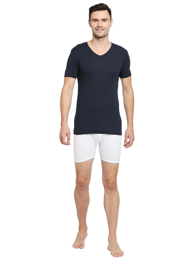 BYC - MEN'S V-NECK COTTON UNDERSHIRT (PACK OF 3) - NAVY BLUE - Image 1