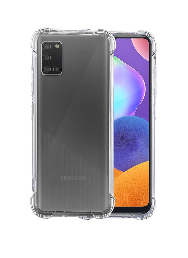 ذا جيفت كارت غطاء ممتص الصدمات لهاتف Samsung Galaxy A31، غطاء شفاف من السيليكون الناعم من مادة TPU  - Image 1