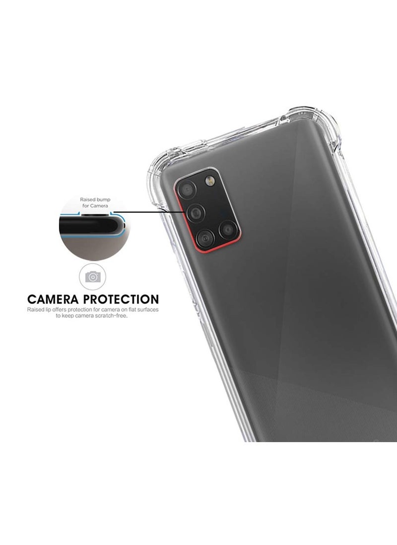 ذا جيفت كارت غطاء ممتص الصدمات لهاتف Samsung Galaxy A31، غطاء شفاف من السيليكون الناعم من مادة TPU  - Image 4