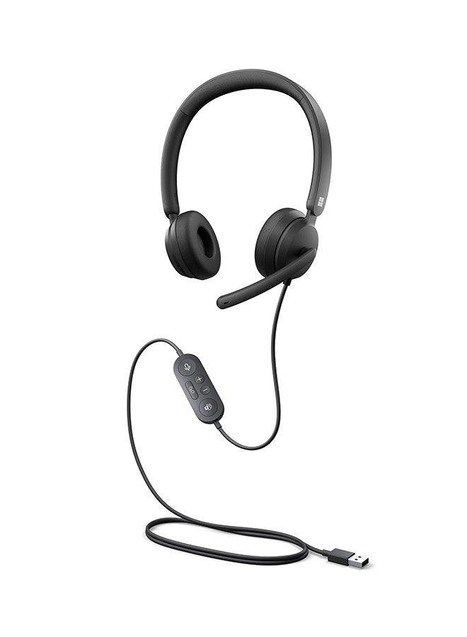 Microsoft Over-Ear Modern USB Headset With Mic Black - Image 1