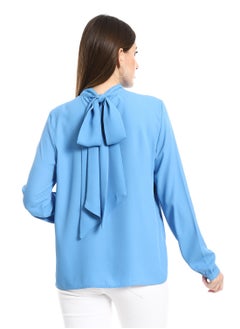 Simple sky blue blouse with tie at the back - pzsku/ZABBF9BB87CE742F84929Z/45/_/1709925644/085b0981-9585-4f8c-9921-7dce85796e59