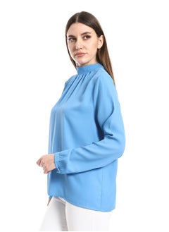 Simple sky blue blouse with tie at the back - pzsku/ZABBF9BB87CE742F84929Z/45/_/1709925644/edb93c76-ba86-4b6d-94ae-b34c7def02fb