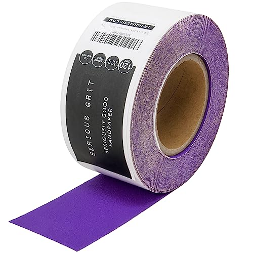 Serious Grit - 120 Grit Ceramic Grain PSA Sandpaper Roll - Heavy-Duty Stickyback Adhesive Longboard Sanding Roll - 2.75" x 20 Yard Continuous Sand Paper for Wood, Metal, Autobody, Paint, Air Sanders. - Image 1