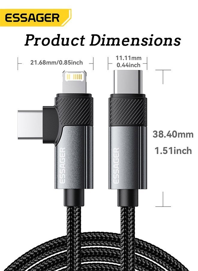 ESSAGER 2 in 1 USB C Cable, USB C to C + Lightning Fast Charger, PD 65W for MacBook Air/iPhone, Nylon Braided Durable Cord for Office/Travel/Home(1M) - Image 2