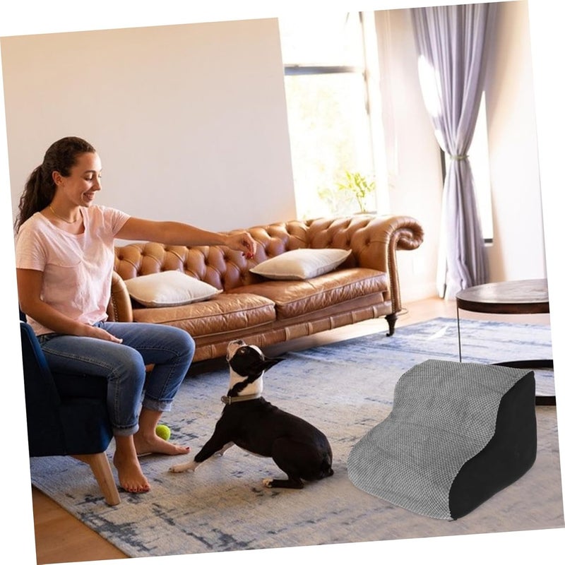 VICASKY Pet Stair for Dogs Portable Puppy Ramp Non- Base for Easy Climbing for High Beds and Material - Image 3