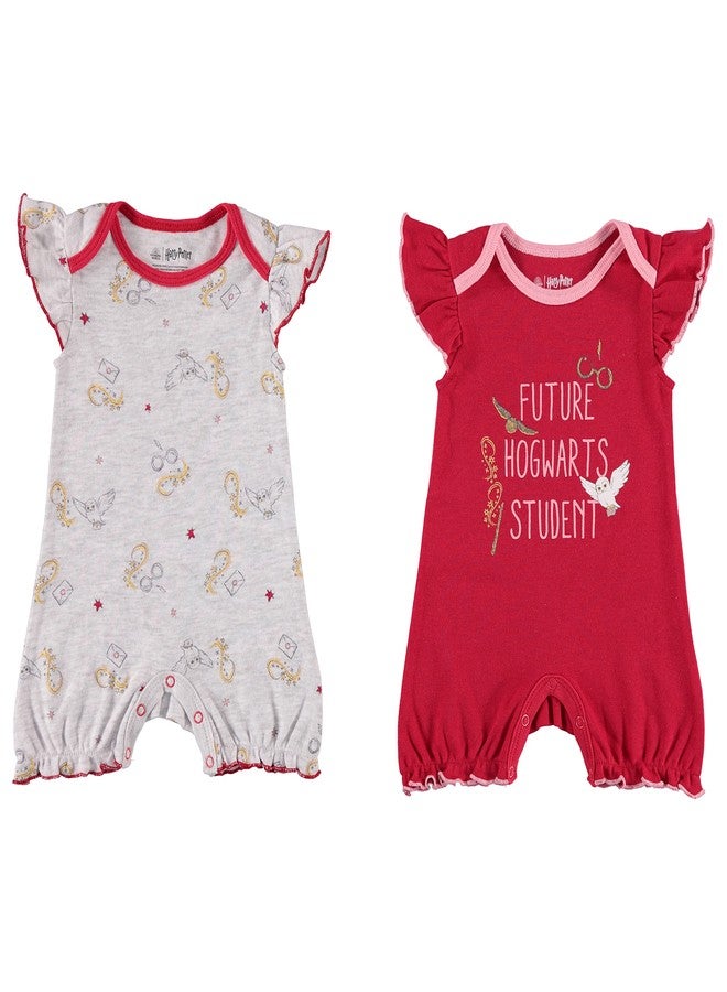 Harry Potter Newborn Infant Baby Girls' Romper Bodysuit 2 Pack (Red/Grey, 24 Months) - Image 2
