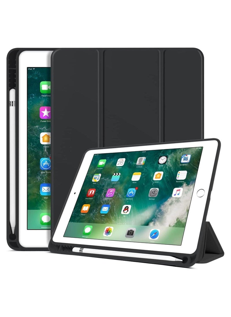 iPad 6th Generation Case, iPad 5th Generation Case with Pencil Holder, Premium Folio Folding Stand Smart Auto Wake/Sleep Case Cover for Apple iPad 9.7 Inch 2018/2017 - Image 1