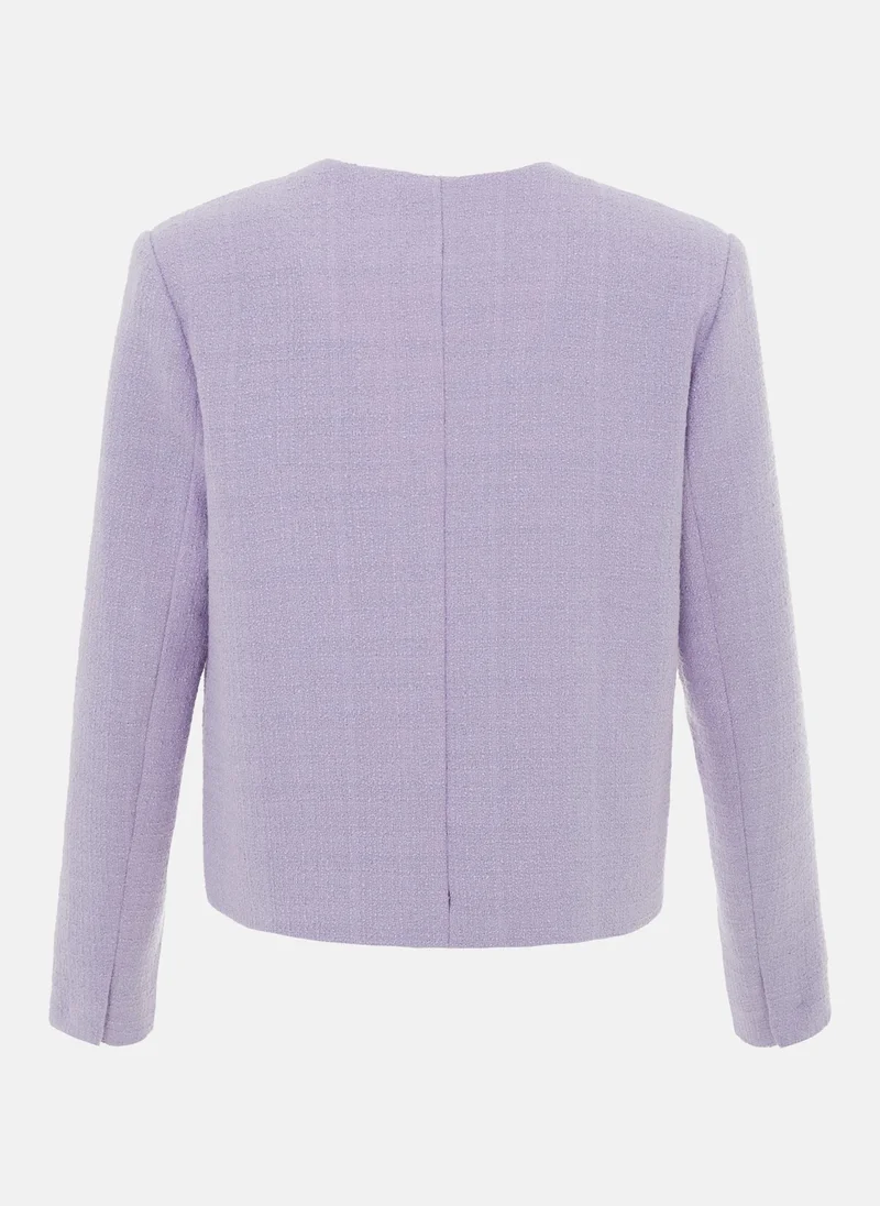 Lichi  Straight-line gold-button tweed jacket for Women | Best Price UAE