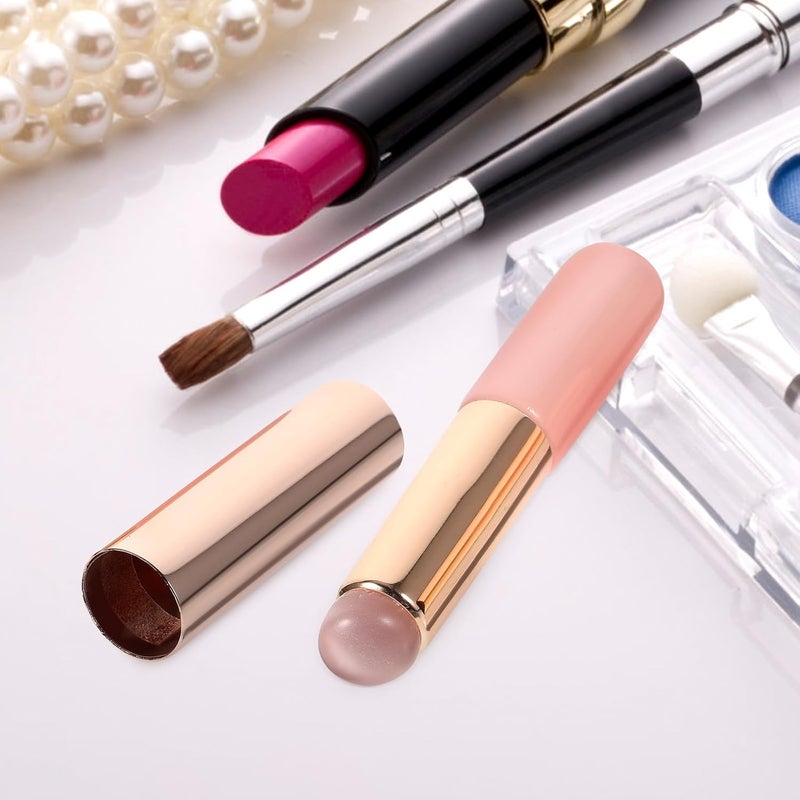 2pcs Silicone Lip Brush Applicators with Dustproof Caps, round Head Lipstick and Concealer Blending Brushes for Women’s Travel Makeup - Image 4