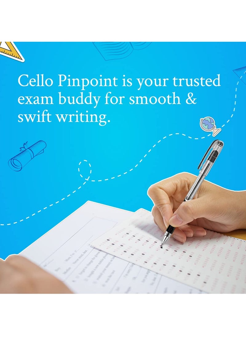 Cello - Cello Pinpoint Blue Lightweight Grip Ball Pens, Set of 10 | Best for Students - Image 1