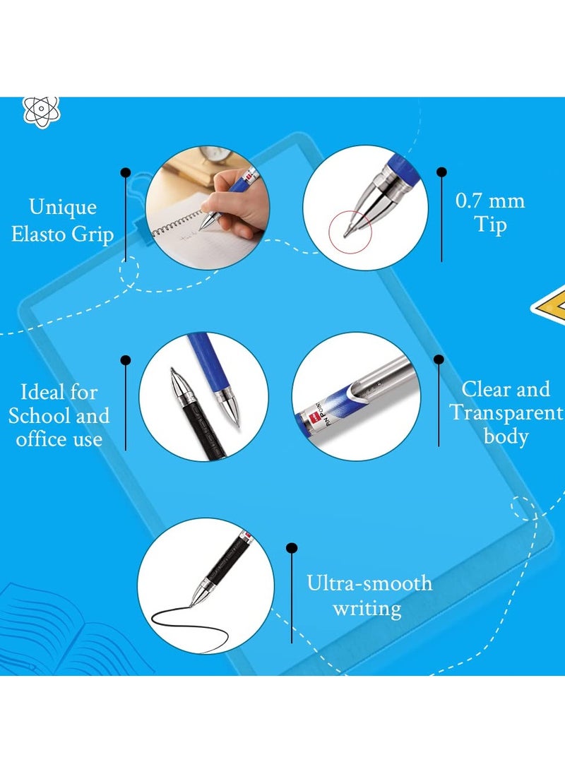 Cello - Cello Pinpoint Blue Lightweight Grip Ball Pens, Set of 10 | Best for Students - Image 1